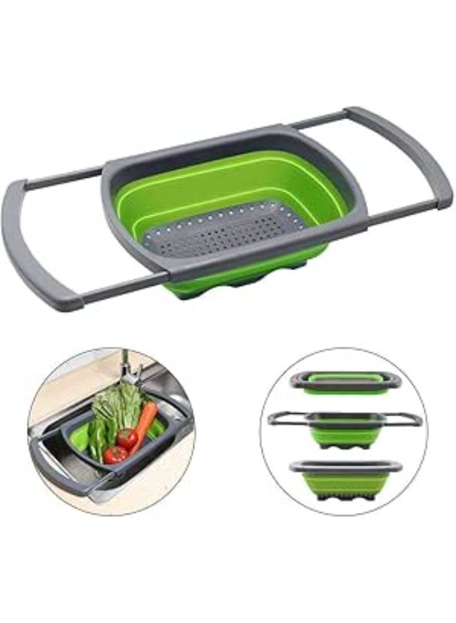 Collapsible Silicone Sink Strainer – Ideal for Kitchen Use Perfect for draining pasta, vegetables, and other foods in the kitchen. Made of foldable silicone, space-saving and easy to use. - Image 1