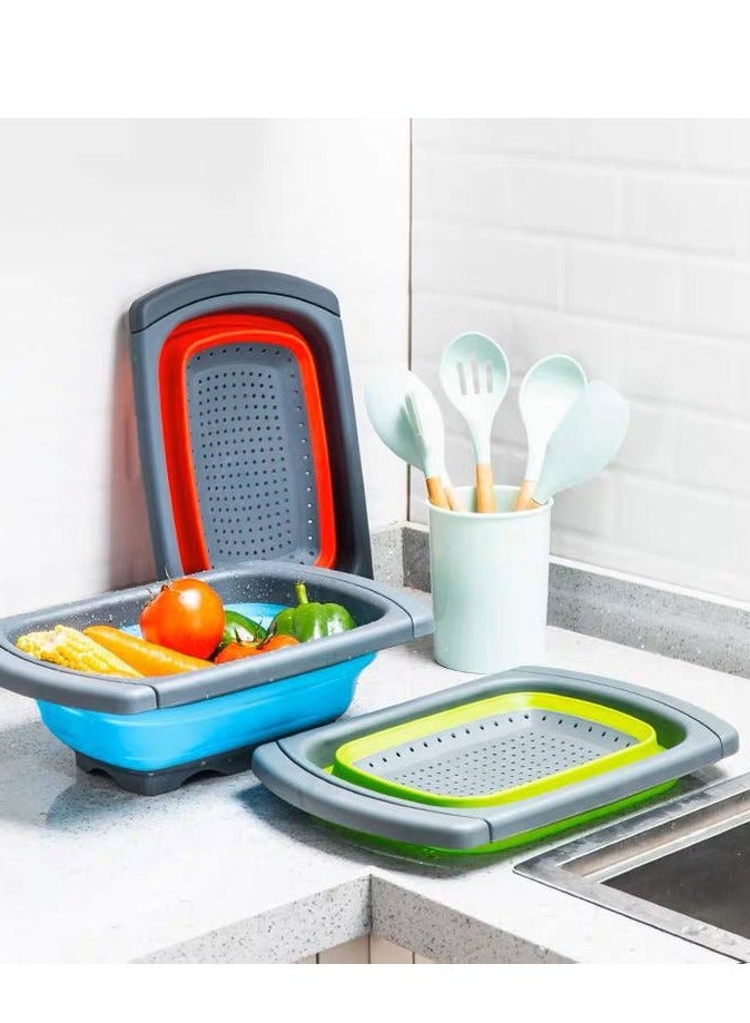 Collapsible Silicone Sink Strainer – Ideal for Kitchen Use Perfect for draining pasta, vegetables, and other foods in the kitchen. Made of foldable silicone, space-saving and easy to use. - Image 3