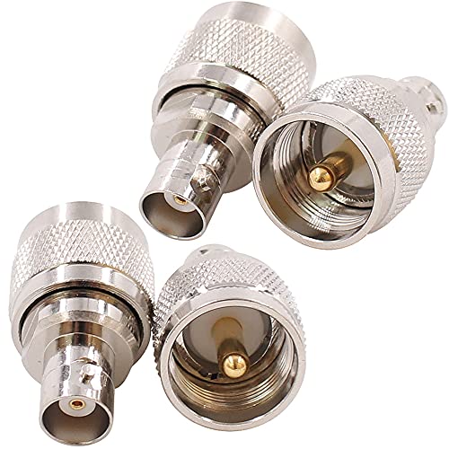 exgoofit BNC Female to SO239 Male Adapter 4pcs RF Coaxial Coax Connector PL-259 PL259 Cable - Image 1