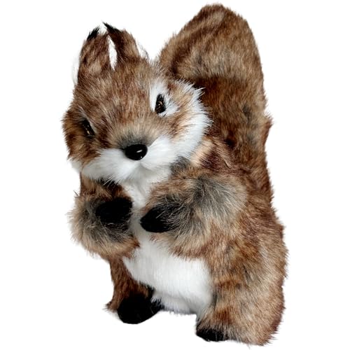 Basuo-9Q Basuo9Q Realistic Squirrel Figurine Lifelike Plush Tree Rodent with Bushy Tail Handcrafted Collectible Stuffed Animal for Festive Decorations DIY Centerpiece Woodland Home Decor - Image 5