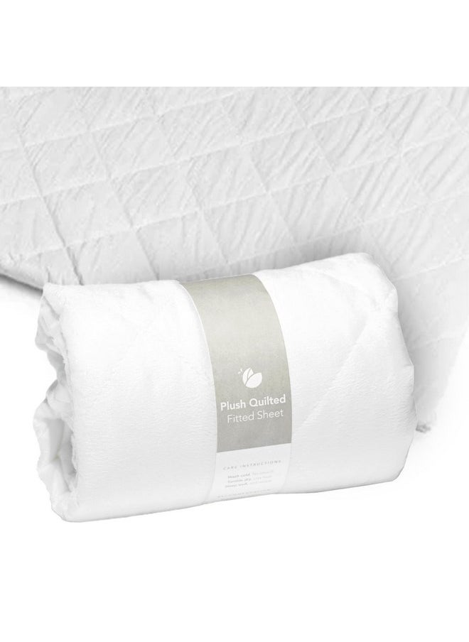 Guava Family - Guava Lotus Travel Crib Sheet | Plush Quilted Fitted Sheet with Manufacturer-Approved Fit | Soft and Breathable Crib Sheet for Your Baby's Comfort | Unisex Sheet for Infants and Toddlers - Image 1