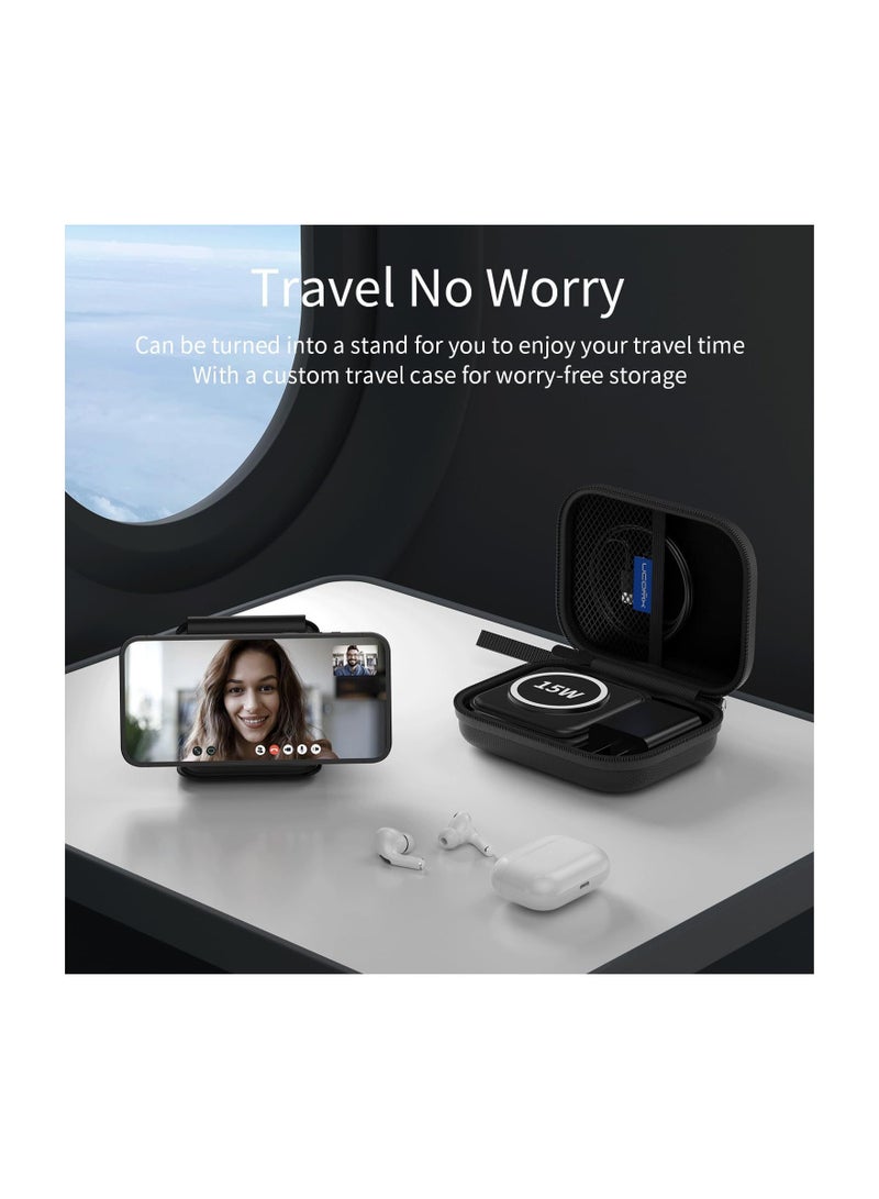 كول بيبي المغناطيسي شاحن لاسلكي عن اي فون ، قابلة للطي ثلاثة في واحد محطة شحن عن العديد من أجهزة أبل ، شاحن لاسلكي سريع - Image 3