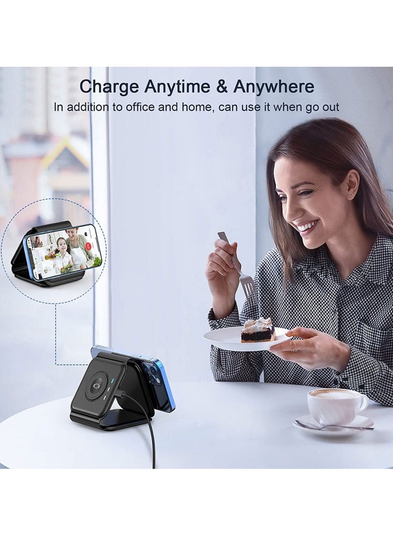 كول بيبي المغناطيسي شاحن لاسلكي عن اي فون ، قابلة للطي ثلاثة في واحد محطة شحن عن العديد من أجهزة أبل ، شاحن لاسلكي سريع - Image 5