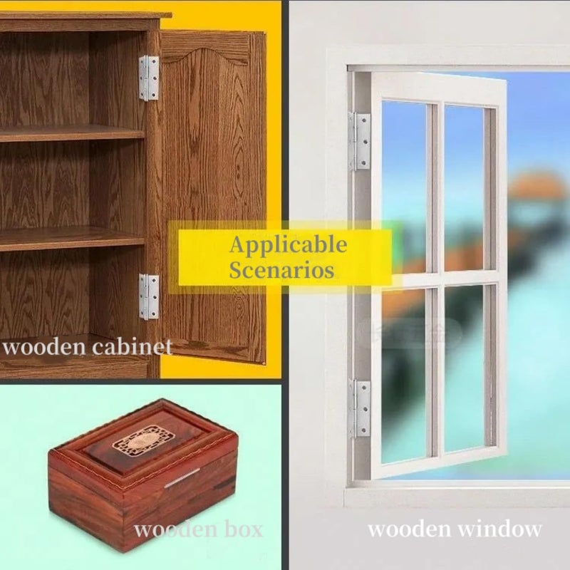 QANQIUPLE Stainless Steel Folding Door Hings 3 Inch for Furniture Cabinets Window Wooden Box Trailer Components, Pack of 12 - Image 2