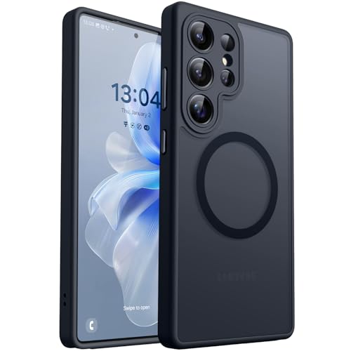 CANSHN Designed for Samsung Galaxy S25 Ultra Case (2025) [Full Camera Protection] [Compatible with Magsafe] Translucent Matte Back Protective Phone Cover, Black - Image 1