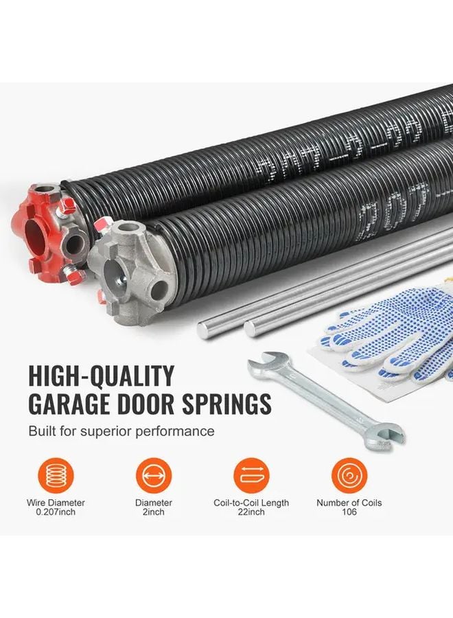Garage Door Torsion Spring 0.218x2x23 Inch 16000 Cycles Kit with Winding Bars - Image 4