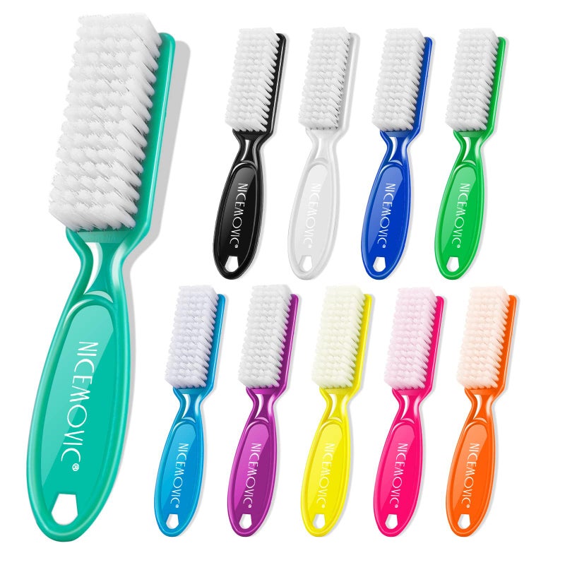 NICEMOVIC 10 Pcs Handle Grip Nail Brush, NICEMOVIC Hand Fingernail Cleaner Brush Manicure Tools Scrub Cleaning Brushes Kit, Use for Toe and Nail Cleaning (Bright Colors) - Image 1