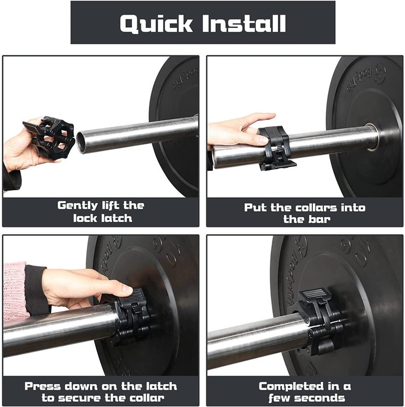 Kobo Fitness Quick-Release Safety Collars Set of 2 – 2 inch Olympic Bars -Heavy-Duty Plate Clamps (IMPORTED) - Image 4