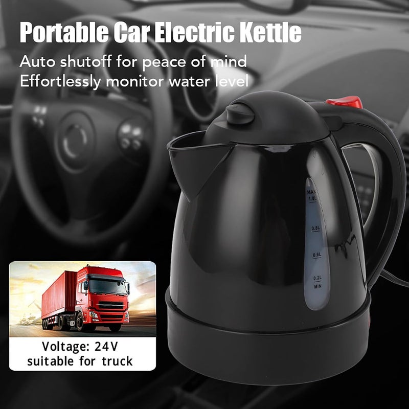 BROLEO Car Electric Kettle, 24V 1000ml Portable Car Kettle Water Boiler with Auto Shut Off & Cigarette Lighter, Stainless Steel Road Trip Car Truck Water Heater for Hot Water, Tea, Coffee - Image 3