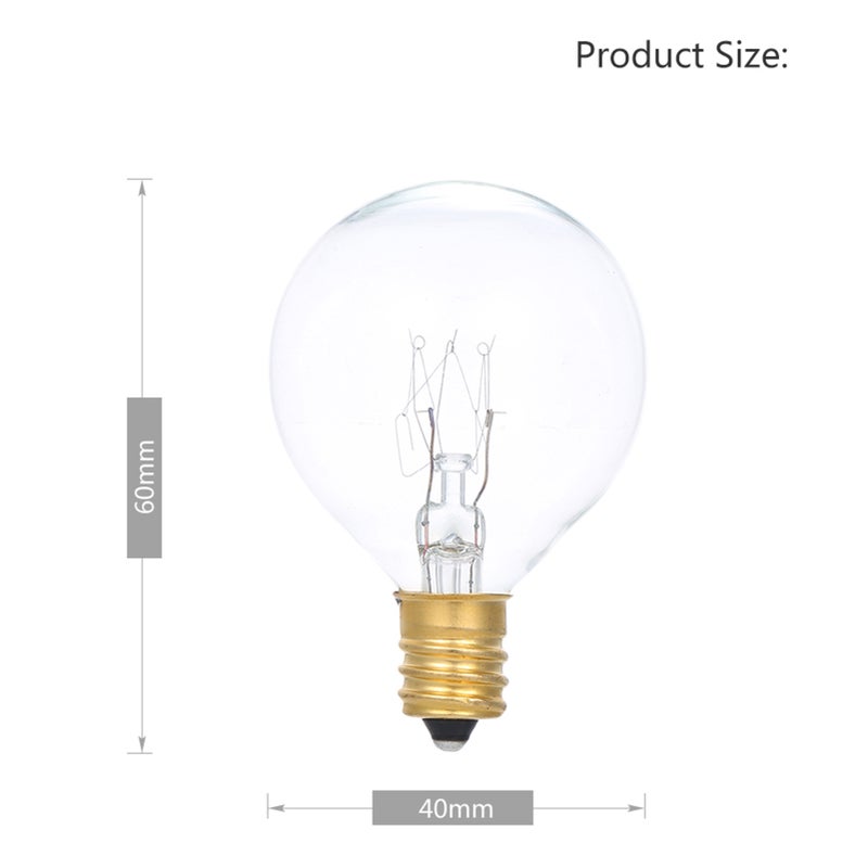 G40 Globe Tungsten Bulb 25 Pack Flicker-Free Anti-Glare - 2100K Warm White Long Lifespan Incandescent Bulb for Wedding Decor String Lights & Ornamental Fixtures - Image 5