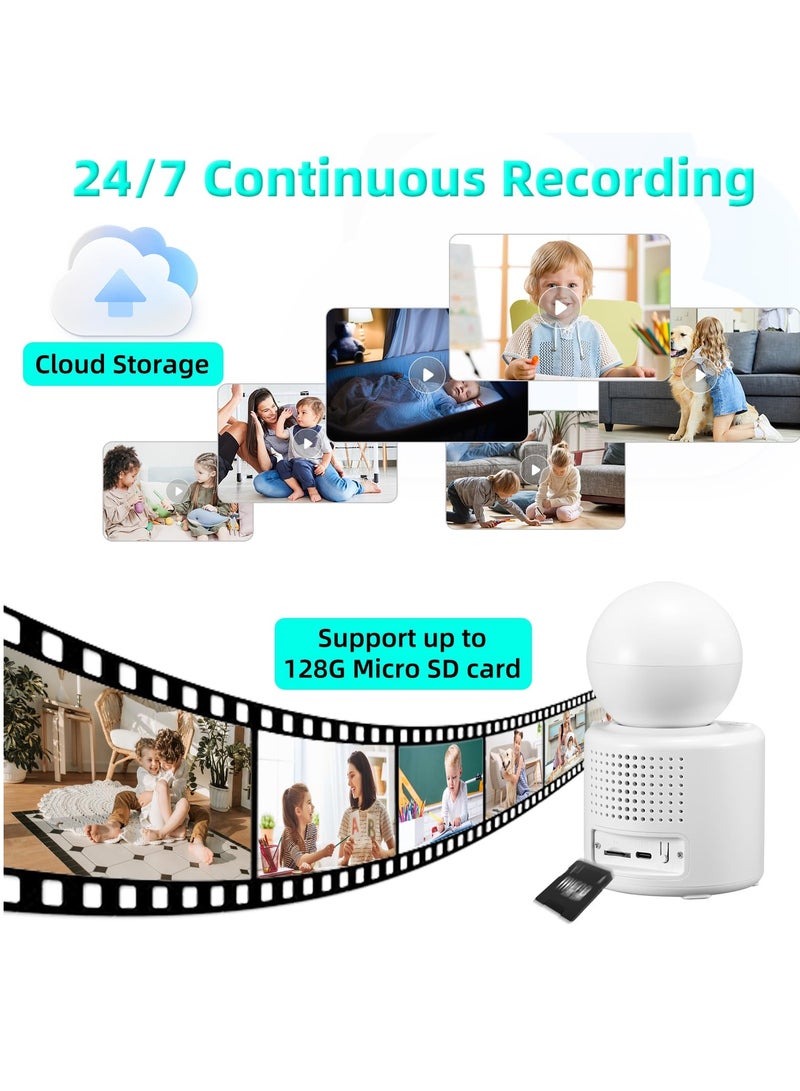 Generic Indoor Security Camera with Video Call, Nanny & Pet Monitor, Two-Way Audio, 360-Degree View, WiFi Connectivity, Motion Tracking, and IR Night Vision for Home Safety.  - Image 3