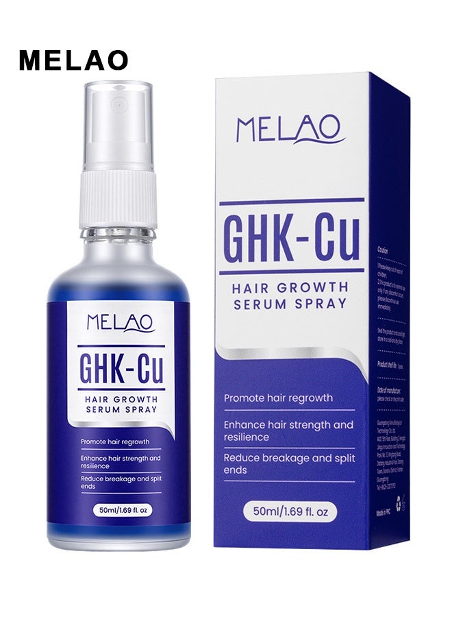 MELAO GHK-CU Copper Peptide Hair Growth Essence Spray, Activates Hair Follicles, Promotes Hair Growth, Strengthens Hair Roots, And Prevents Hair Loss, Suitable For Both Men And Women, 50ml - Image 1