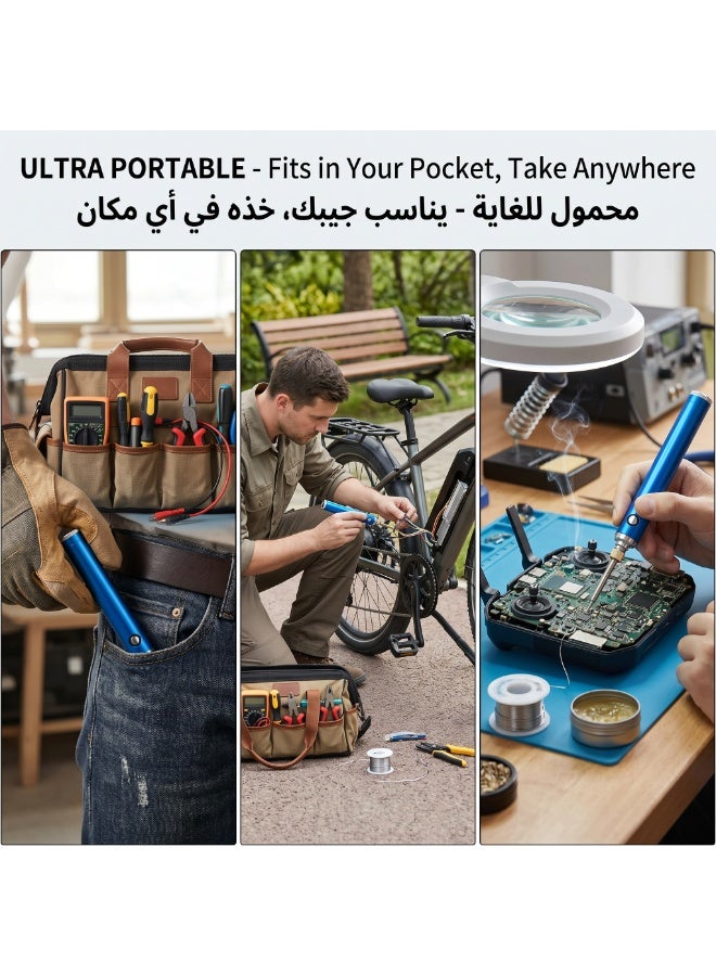Portable USB Cordless Soldering Iron Kit, Wireless Rechargeable Battery Powered, Wireless Charging Welding Tool 510 Pen Electronic Soldering Kit - Image 3