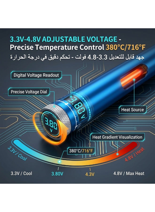 Portable USB Cordless Soldering Iron Kit, Wireless Rechargeable Battery Powered, Wireless Charging Welding Tool 510 Pen Electronic Soldering Kit - Image 5