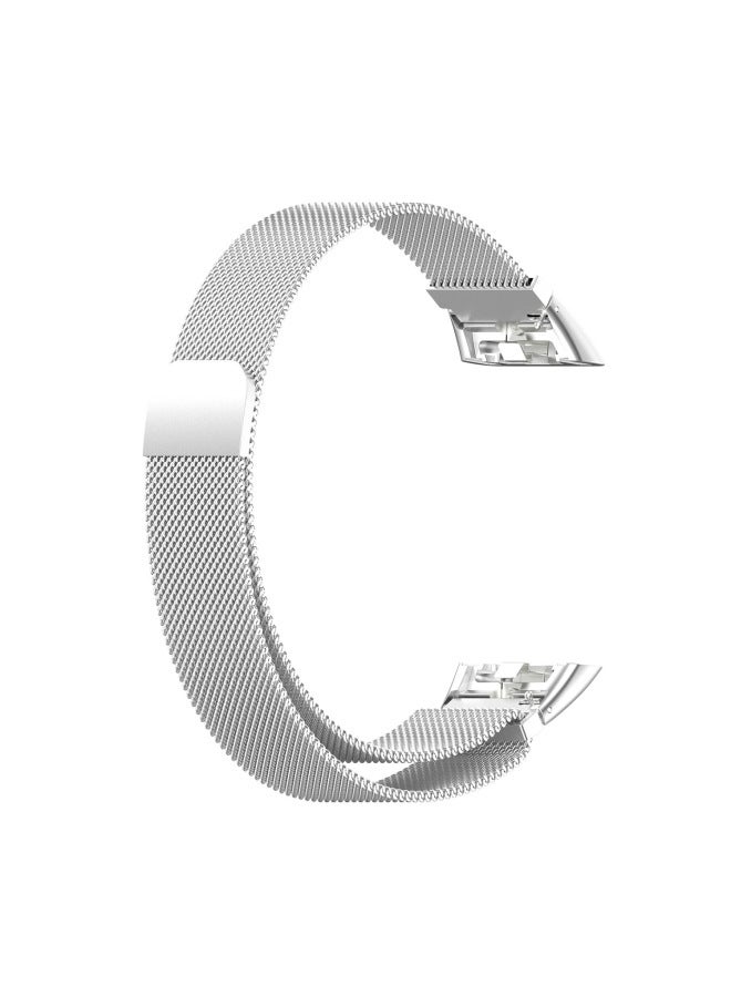 Milanis Strap For Huawei Bracelet 6 Glory Bracelet 6/7 Metal Strap Solid One Bead Steel Strap Wrist-Color:Silver-Specifications:Free Size/Huawei 6 Glory 6/7  - Image 1