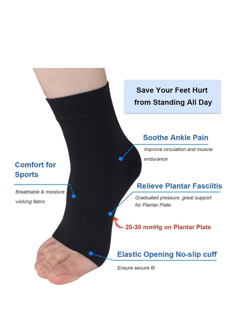SYOSI - Ankle Compression Sleeve for Sprained Ankles Open Toe Сompression Socks Breathable Elastic Thin Brace for Swelling Plantar Fasciitis Sprain - Image 1