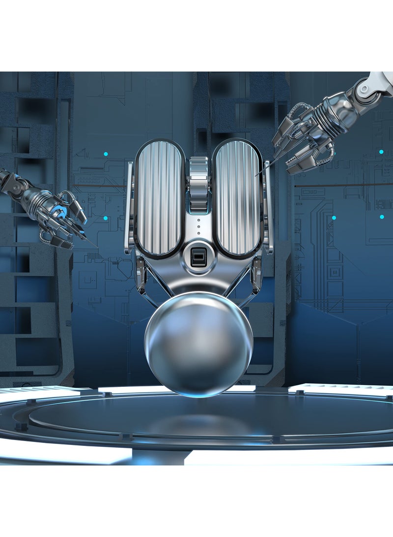 SYOSI Wireless Bluetooth Dual Mode Mouse, 2.4G Ergonomic Optical Mouse for Computer, PC, Laptop etc, 800/1200/1600/2000/2400 DPI, Multiple Lighting Effects, Long-Lasting Battery Life (Silver) - Image 1