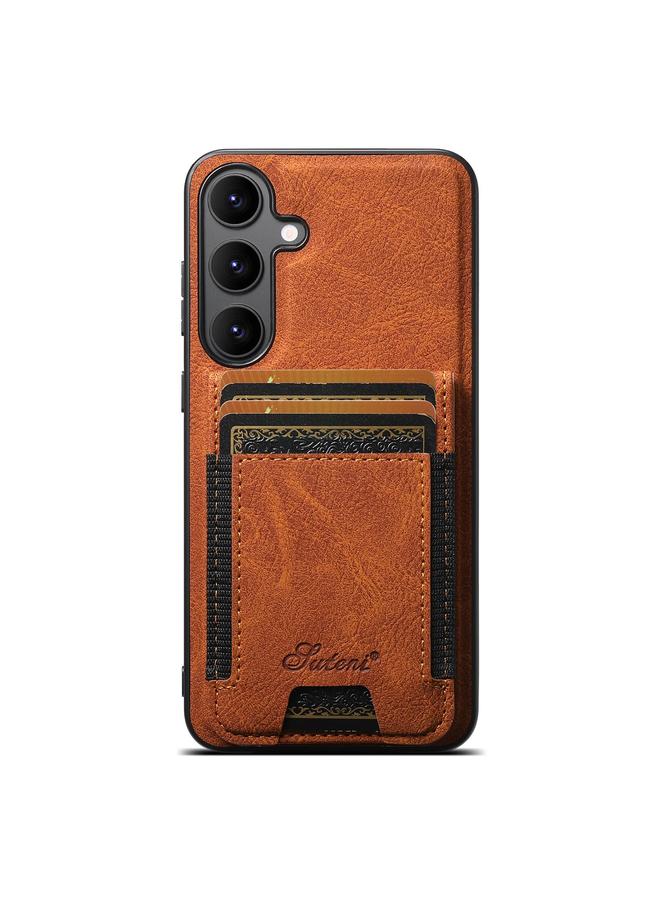 Suteni Case For Samsung Galaxy S25 5G H17 Litchi Texture Leather MagSafe Detachable Wallet Phone Case - Image 1