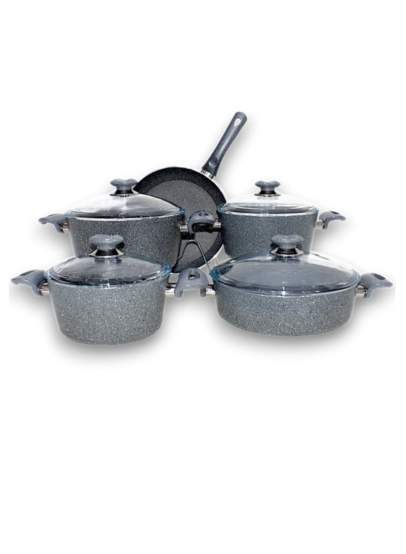 Granite Stone Non-Stick Cookware Set - Healthy Ceramic Coating, Durable & Scratch-Resistant, PFOA/PFTE Free, Oven Safe, Easy Clean, Induction Compatible  - Image 1