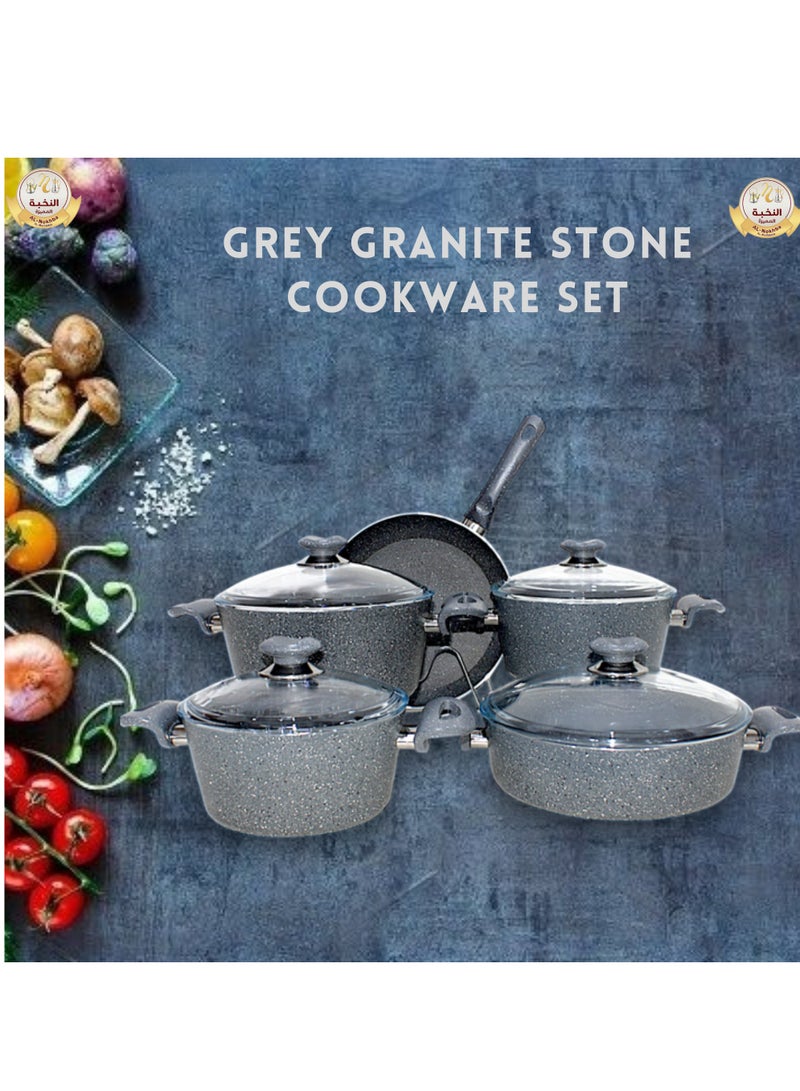 Granite Stone Non-Stick Cookware Set - Healthy Ceramic Coating, Durable & Scratch-Resistant, PFOA/PFTE Free, Oven Safe, Easy Clean, Induction Compatible  - Image 3