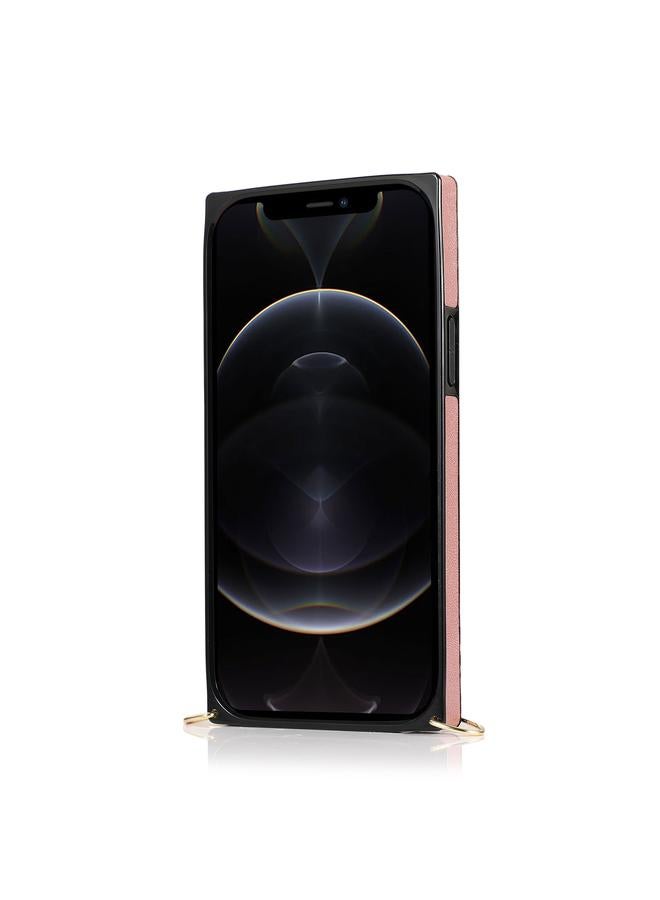 زبون جراب لهاتف iPhone 12 / 12 Pro مصنوع من مادة البولي يوريثان الحراري والبولي يوريثان الحراري، جراب واقٍ مقاوم للصدمات مع حبل وحامل وفتحة للبطاقات وحزام معصم - Image 3