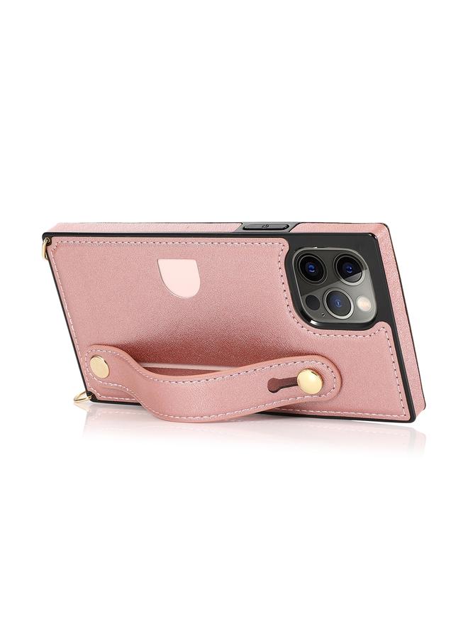 زبون جراب لهاتف iPhone 12 / 12 Pro مصنوع من مادة البولي يوريثان الحراري والبولي يوريثان الحراري، جراب واقٍ مقاوم للصدمات مع حبل وحامل وفتحة للبطاقات وحزام معصم - Image 4