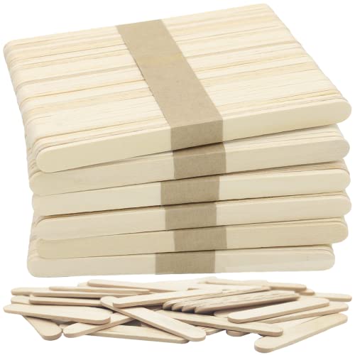 WISYOK 240 Pcs Natural Wood Craft Sticks, Popsicle Sticks, Lolly Sticks for Crafts 4.5 Inch, Ideal for Homeschool Arts and Crafts, Waxing Supplies, Classroom Art Supplies - Image 1