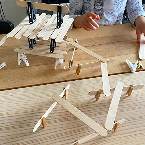WISYOK 240 Pcs Natural Wood Craft Sticks, Popsicle Sticks, Lolly Sticks for Crafts 4.5 Inch, Ideal for Homeschool Arts and Crafts, Waxing Supplies, Classroom Art Supplies - Image 5