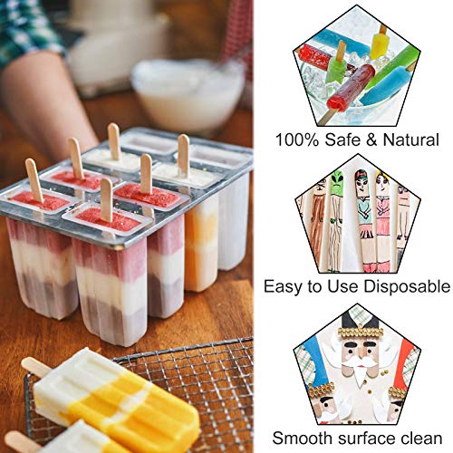 WISYOK 240 Pcs Natural Wood Craft Sticks, Popsicle Sticks, Lolly Sticks for Crafts 4.5 Inch, Ideal for Homeschool Arts and Crafts, Waxing Supplies, Classroom Art Supplies - Image 4