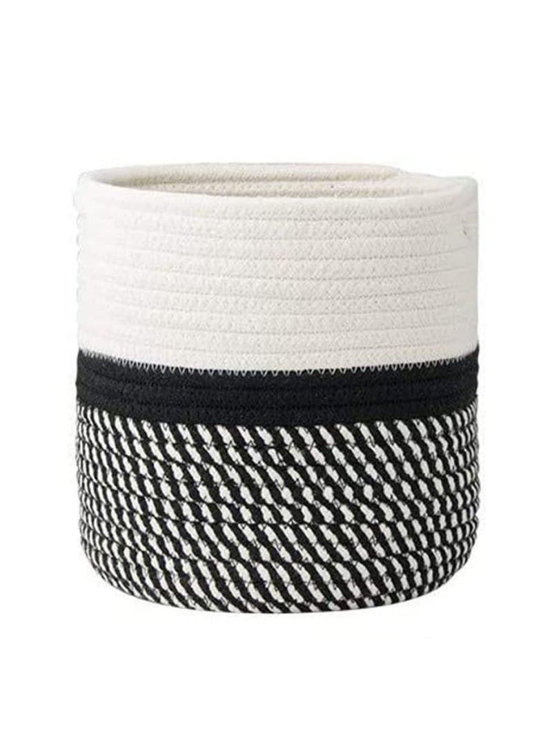 CMGTYYD Indoor Plant Pots, Planter Pots, Cotton Rope Plant Basket 9.85 Inch, Foldable Woven Basket for Home Decoration, Multi-Functional Storage for Planter Flower Pots, Eco-Friendly and Versatile - Image 1