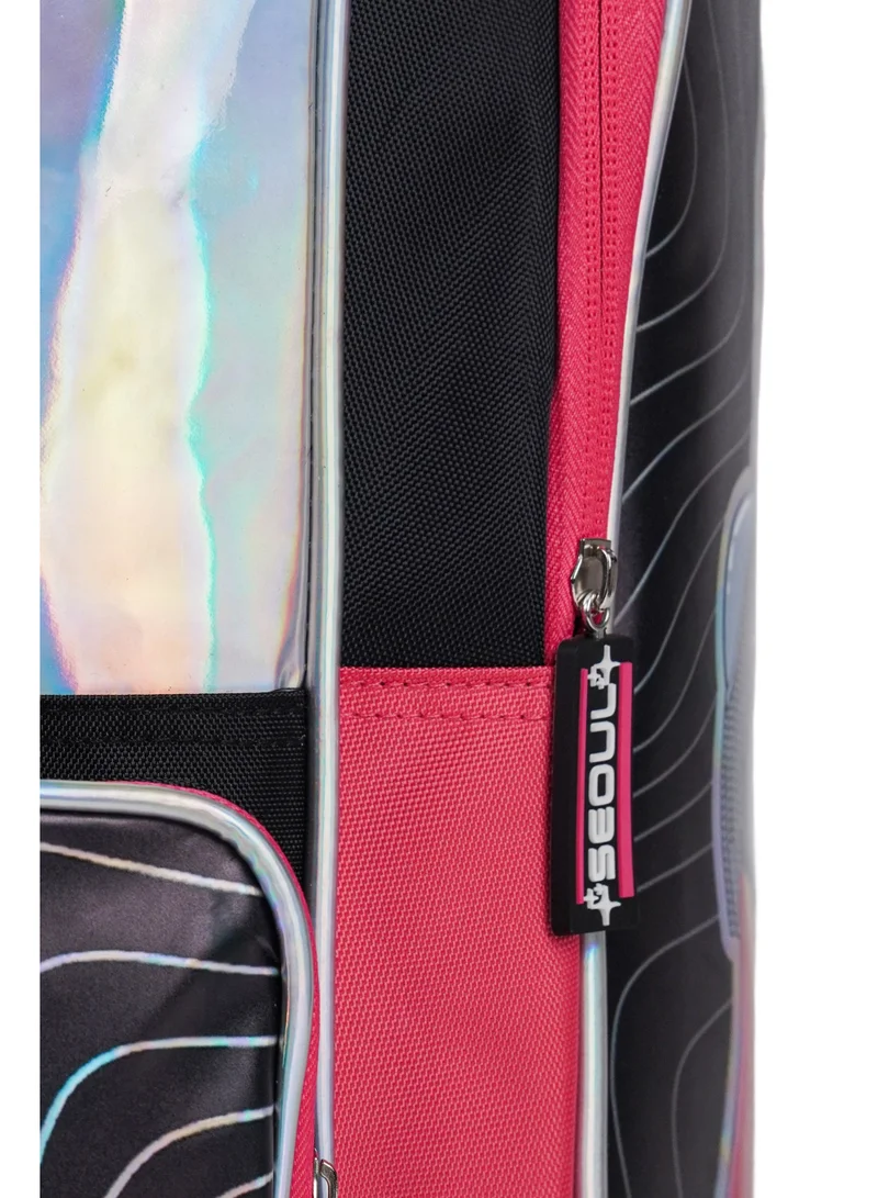 Netflix Multicolor Netflix KPop Demon Hunters Regular Backpack 18" | Huntrix School Backpack for Kids & Teens | Large Capacity K-Pop Inspired Backpack with Multiple Compartments | Travel & Everyday School Bag for Women | Best Price UAE