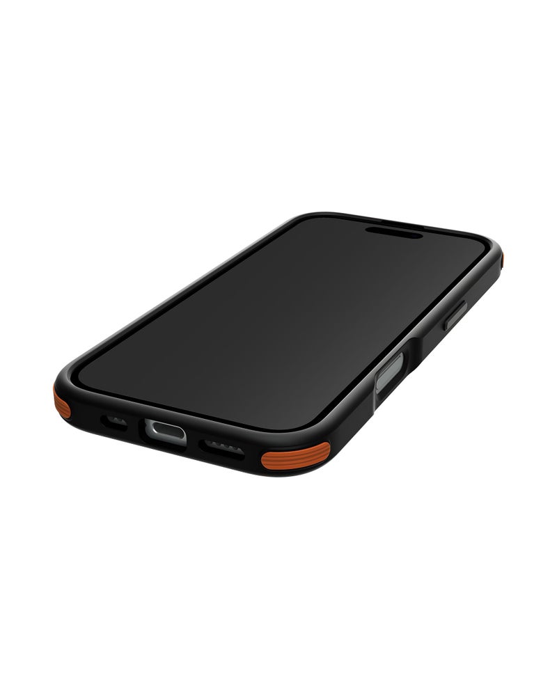 DailyObjects Polycarbonate Case for iPhone 16 Pro Max Compatible with Mag-Safe Wireless Charging | Orange Hybrid Magnetic Armour Slim Shockproof Back Cover - Image 3