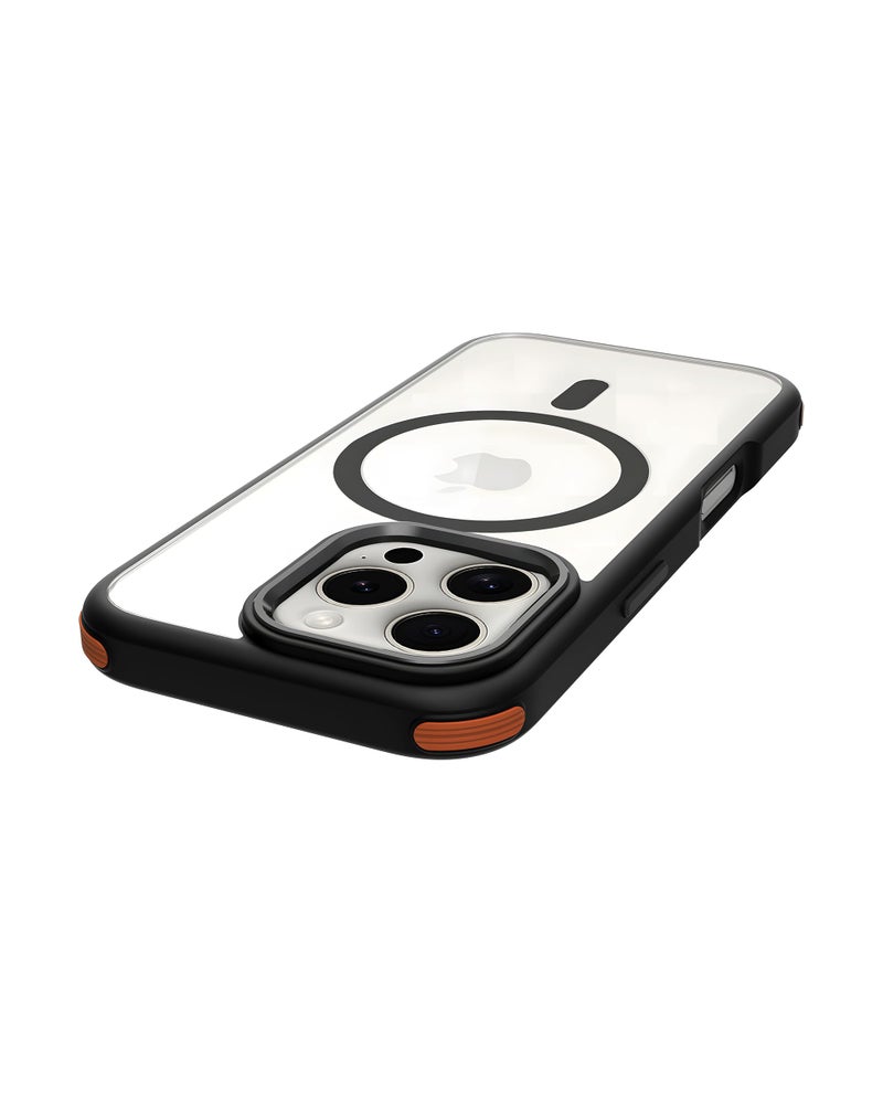 DailyObjects Polycarbonate Case for iPhone 16 Pro Max Compatible with Mag-Safe Wireless Charging | Orange Hybrid Magnetic Armour Slim Shockproof Back Cover - Image 4