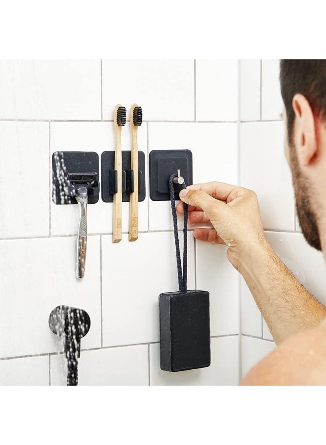 TOOLETRIES The Arnold Bathroom And Storage Hook Silicone Toiletry Organizer Shower And Bathroom Accessory Features Silicone Grip Technology Removable And Reusable Charcoal - Image 4