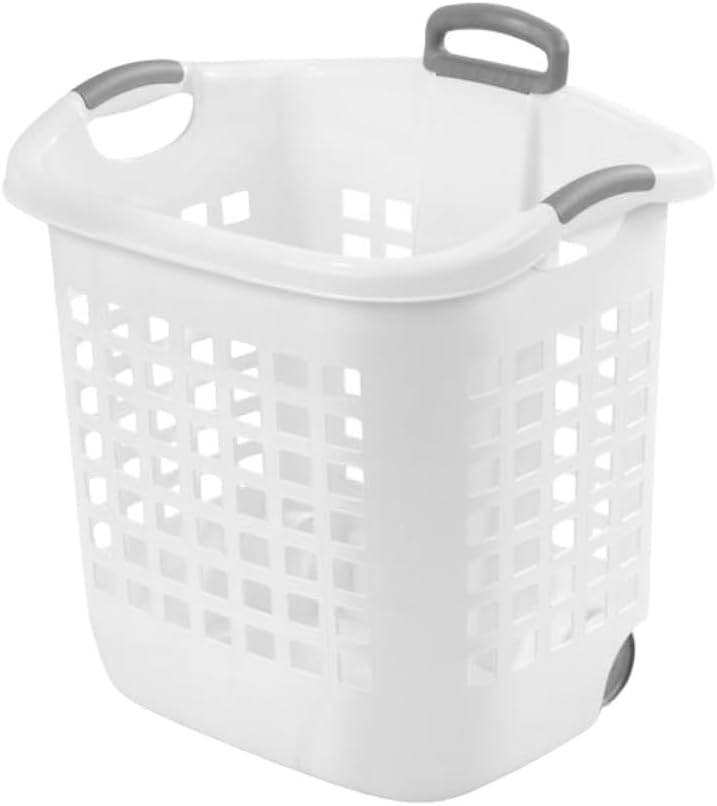 1.75 Bushel Ultra™ Wheeled Laundry Basket Plastic, White, (Pack of 1)