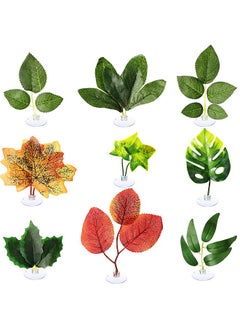 Patelai 9 Pieces Betta Bed Leaf Hammock Pad Betta Fish Leaf Pad Betta Fish Hammock Betta Fish Accessories Plant Tank Decorations For Lightweight And Realistic Resting Spot Simulating The Habitat  - Image 1