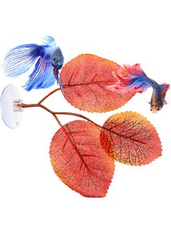 Patelai 9 Pieces Betta Bed Leaf Hammock Pad Betta Fish Leaf Pad Betta Fish Hammock Betta Fish Accessories Plant Tank Decorations For Lightweight And Realistic Resting Spot Simulating The Habitat  - Image 3