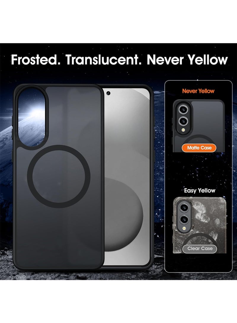 WRISTWISE Case Cover for Samsung Galaxy S25 Edge Case Matte, S25 Edge Phone Case Compatible with MagSafe Frosted Translucent Shockproof Anti-Scratch Slim Fit Case Military Grade Protection (Black) - Image 5