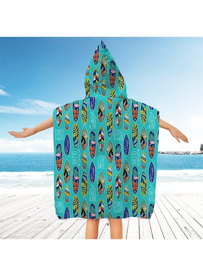 NIBEMINENT Kids Hooded Towel Cape - Microfiber Swim & Beach Bathrobe, Super Absorbent & Quick-Dry Towel for Children (60x60cm)  - Image 1