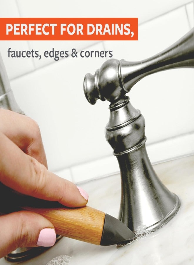 Full Circle Micro Manager, Deep Cleaning Brush for Crevices, Shower, & Grout, Tough Bristles, Sustainable Bamboo Handle, White - Image 4