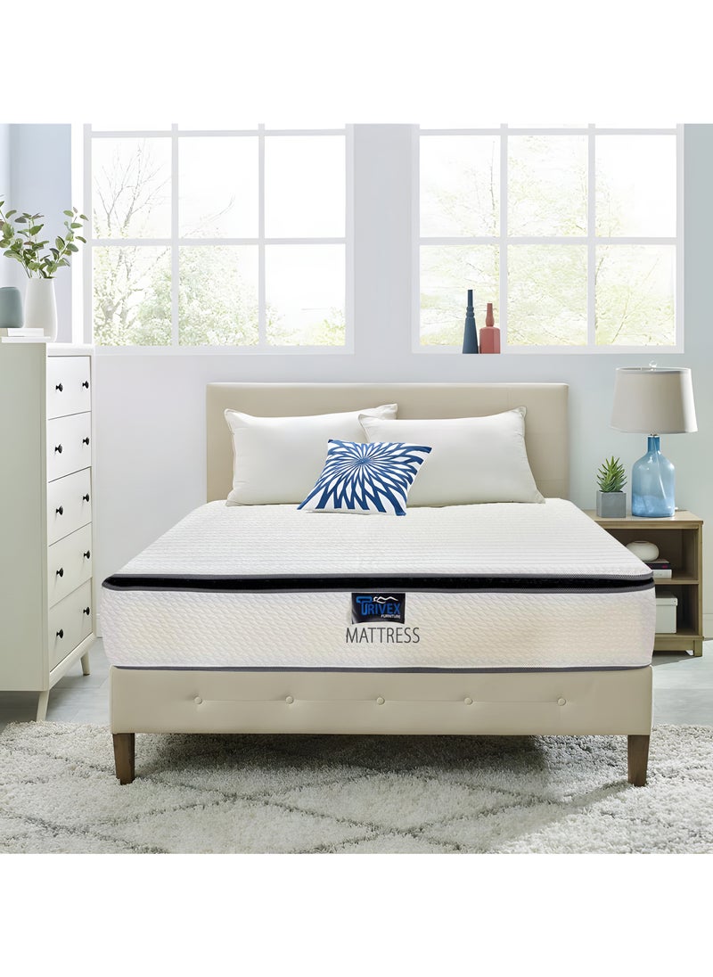 TRIVEX - King Size Pocket Spring Mattress with Pillow Top 28cm Thick Innerspring Hybrid Mattress Optimal Comfort & Support Combination Long Warranty Mattress 180x200 - Image 1