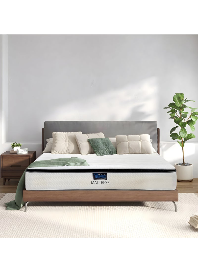 TRIVEX - King Size Pocket Spring Mattress with Pillow Top 28cm Thick Innerspring Hybrid Mattress Optimal Comfort & Support Combination Long Warranty Mattress 180x200 - Image 1