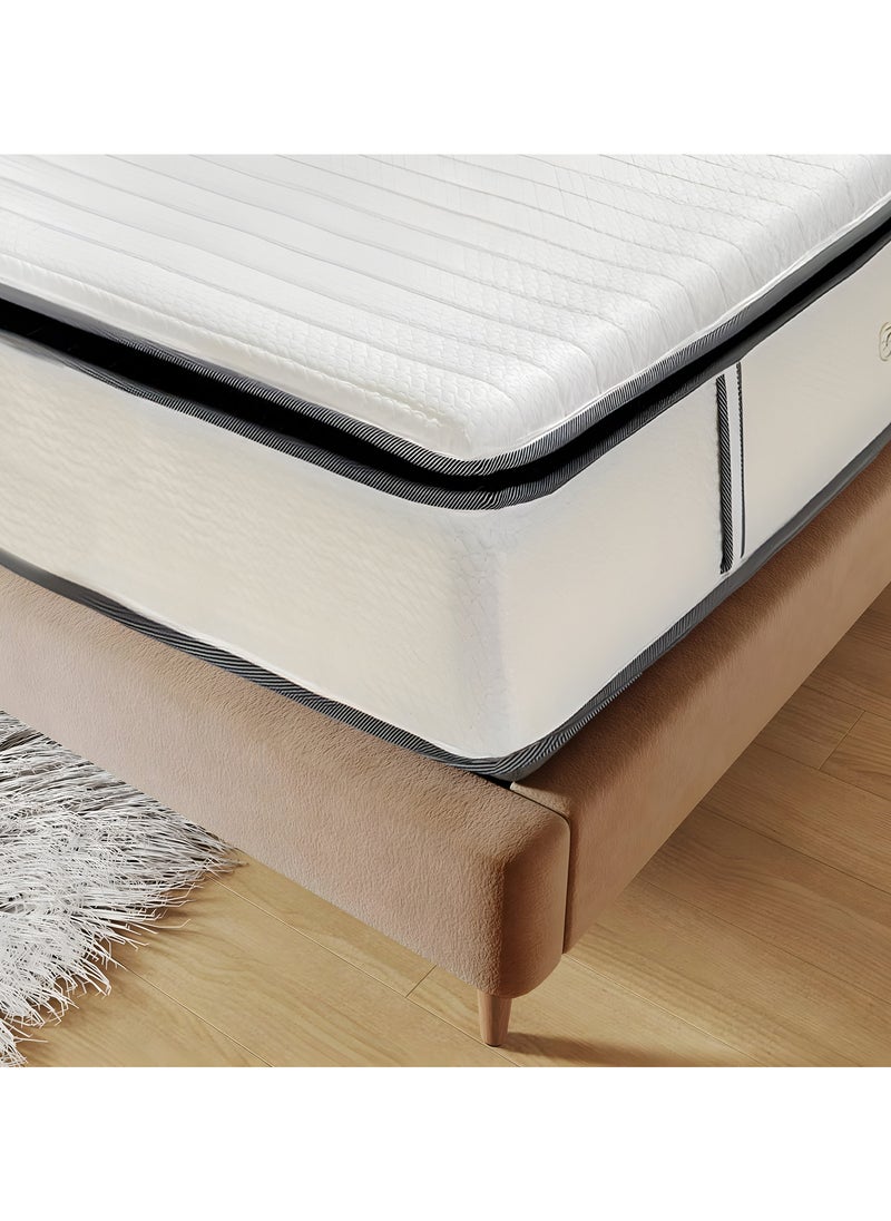 TRIVEX - King Size Pocket Spring Mattress with Pillow Top 28cm Thick Innerspring Hybrid Mattress Optimal Comfort & Support Combination Long Warranty Mattress 180x200 - Image 1
