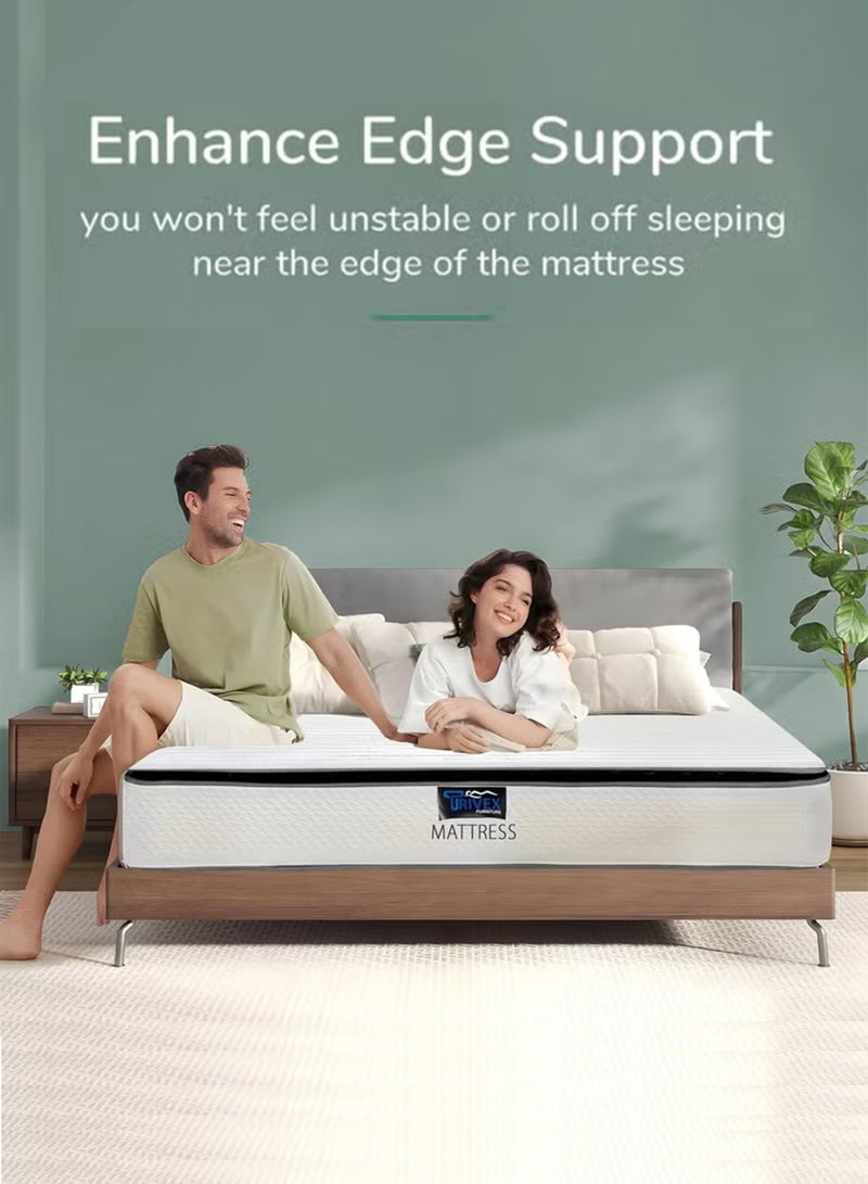 TRIVEX King Size Hybrid Mattress with Pocket Springs Medium Firm Orthopedic Support Back Pain Low Motion Transfer Pressure Point Relief 7-Year Warranty (180x200x28) - Image 2