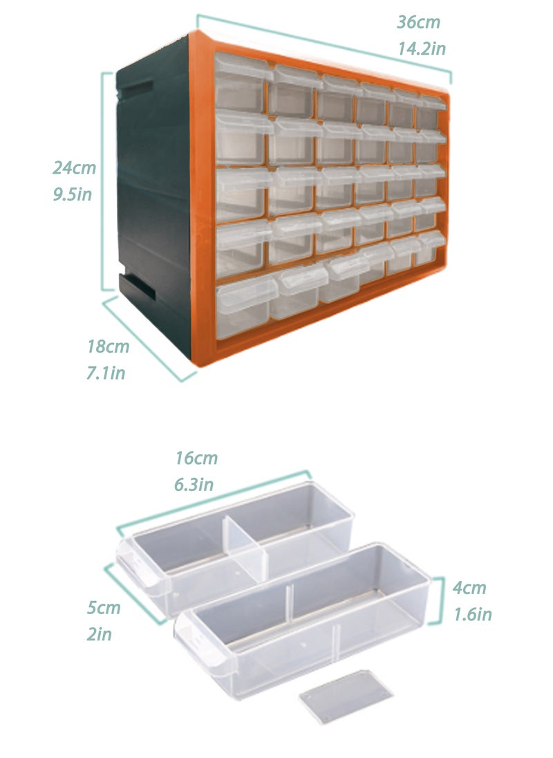 30-Drawer Modular Storage Cabinet - Multipurpose Organizer for Clothing, Toys, Sundries, and Hardware Parts, Orange - pzsku/Z3FF9B7A69102FB8BD9D3Z/45/_/1737422024/bb4a7fc6-632e-4204-991d-0817b9933791