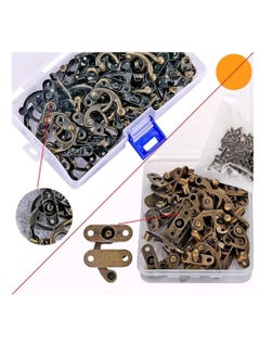 Excefore Jewelry Box Hardware, Thickened Solid Bronze Tone Antique Right Latch Hook Hasp Horn Lock Wood Jewelry Box Latch Hook Clasp and 80 Replacement Screws  - Image 4