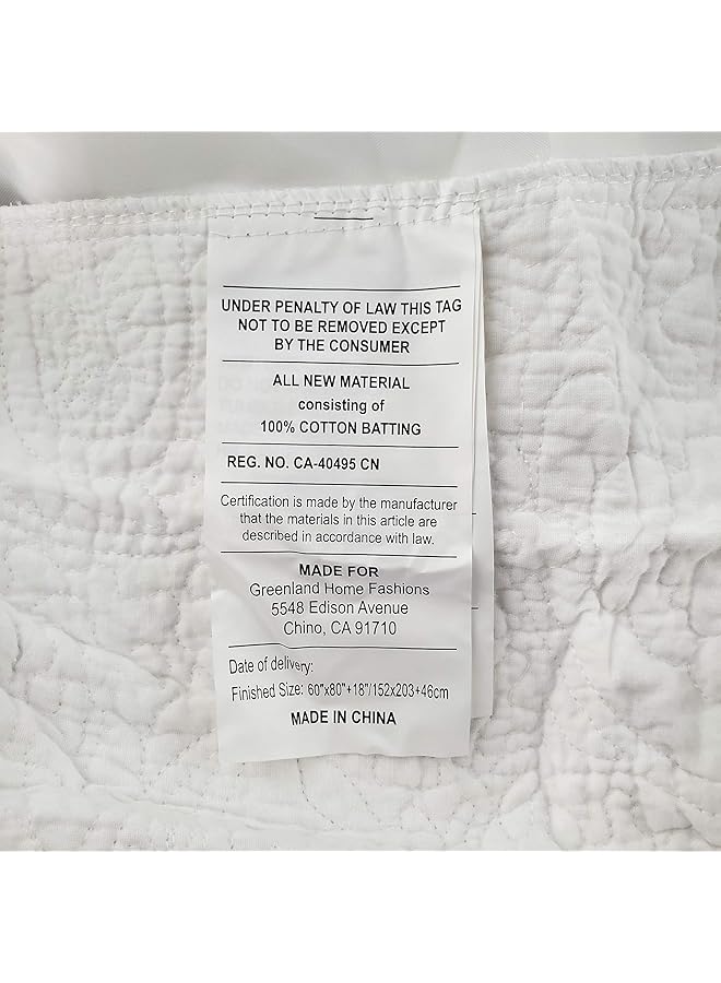 erorex Paisley Quilted Bed Skirt Queen White - Image 4