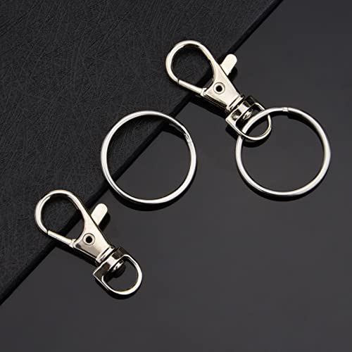 Hapeper Metal Swivel Snap Hooks with Split Key Rings Keychain for Lanyards Jewelry Findings (60 Pieces) - Image 5