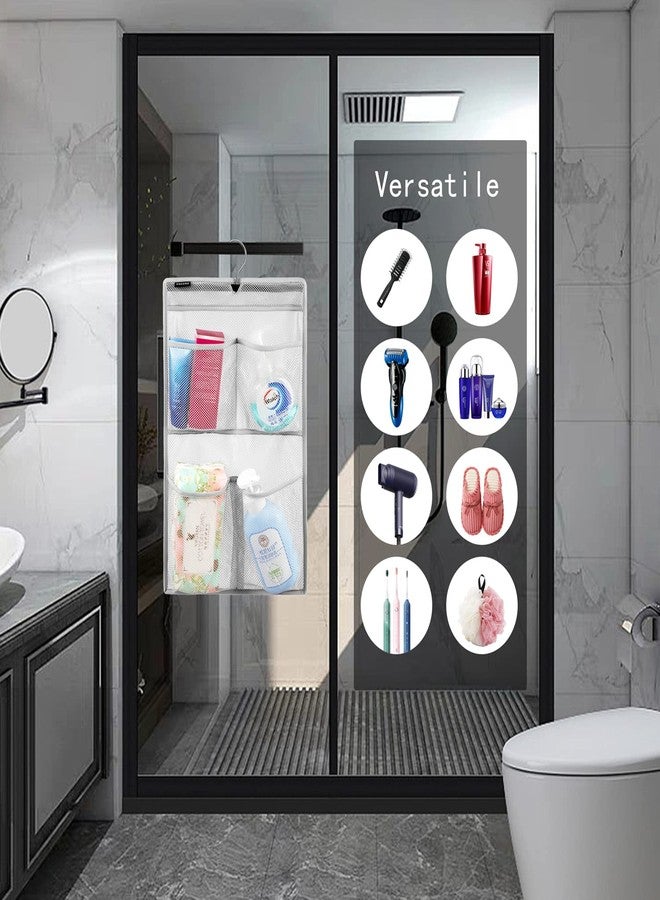 ANZORG Mesh Shower Organizer Hanging Caddy Quick Dry Bathroom Storage for Toiletry Accessories with Rotating Hanger (4 Pockets) - Image 2