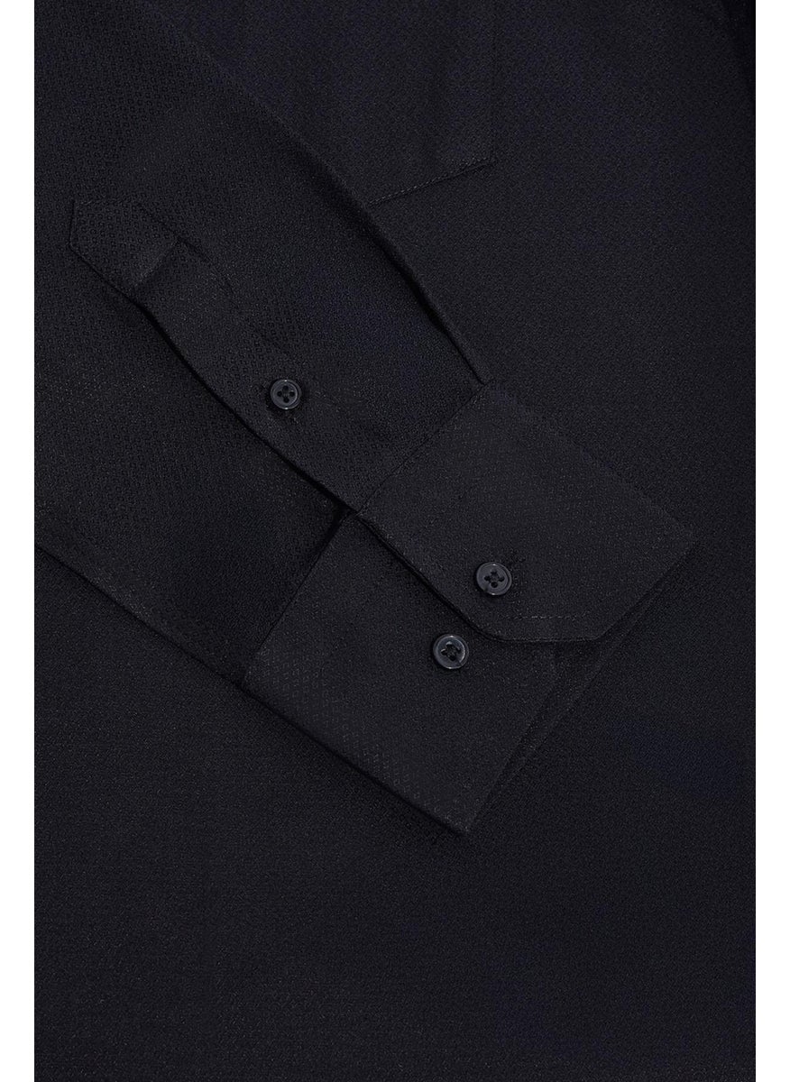 Men's Regular Fit Classic Cut Cotton Single Pocket Dobby Black Shirt - pzsku/Z3FF9EF7E9F912C821AEBZ/45/_/1741257156/ebe21657-98f1-4a1e-aad0-ec7b6658405e